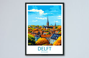 Delft Travel Print Delft Home Décor Delft Art Print Delft Wall Print For Netherlands Delft Gift For Delft