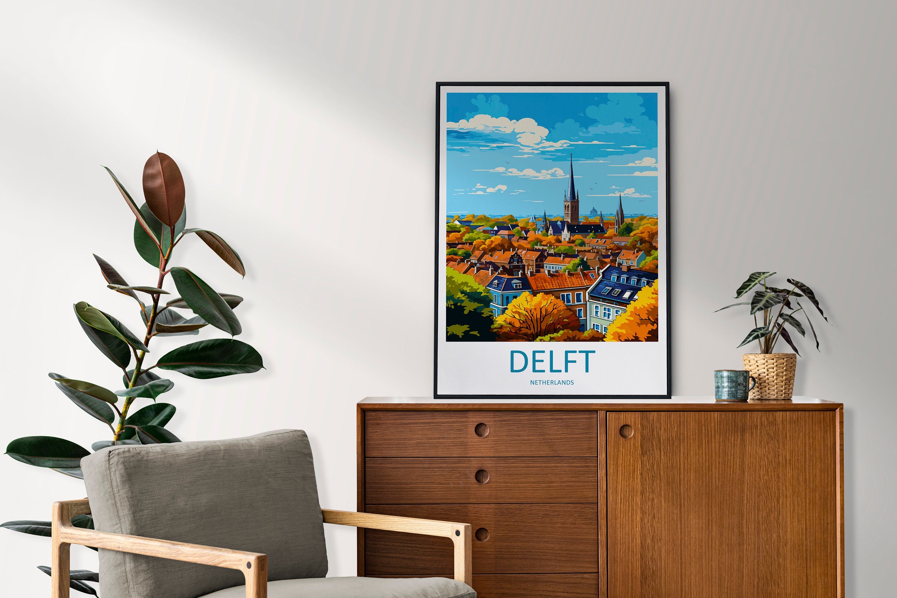 Delft Travel Print Delft Home Décor Delft Art Print Delft Wall Print For Netherlands Delft Gift For Delft