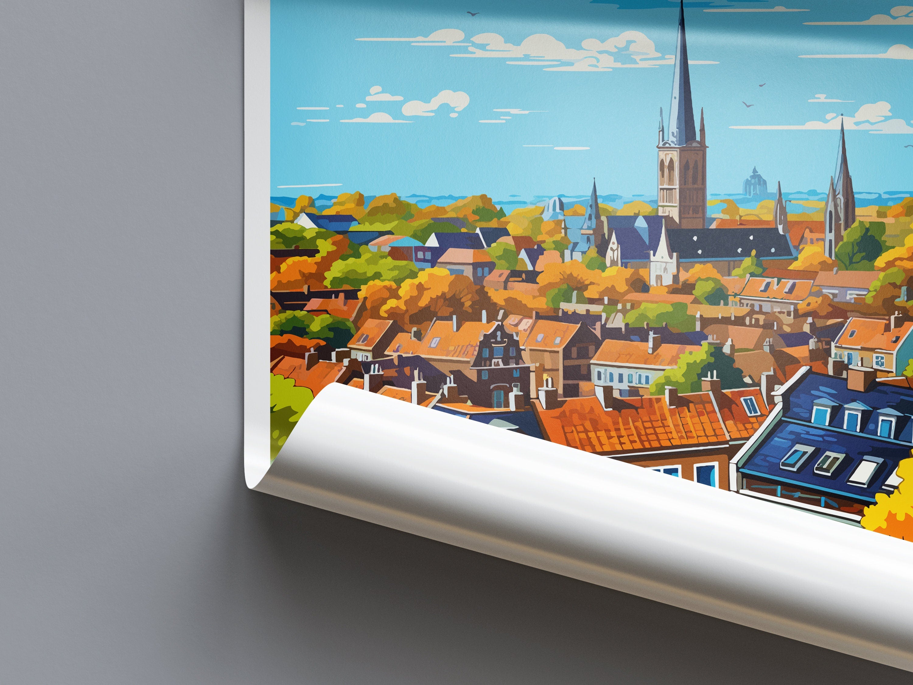 Delft Travel Print Delft Home Décor Delft Art Print Delft Wall Print For Netherlands Delft Gift For Delft