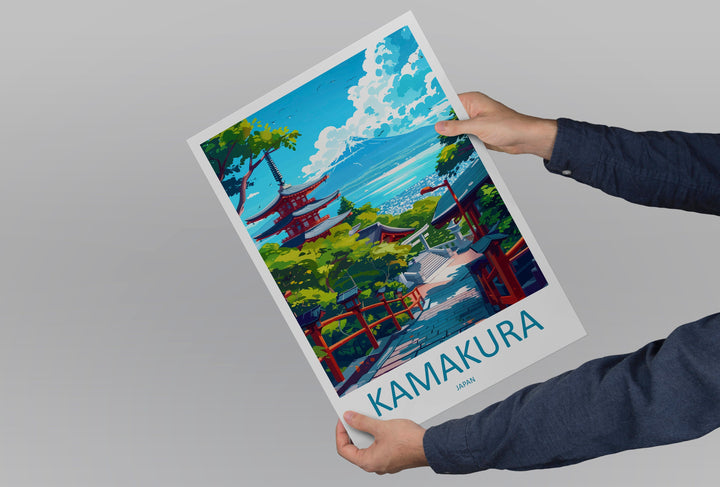 Kamakura Travel Print Wall Art Kamakura Wall Hanging Home Décor Kamakura Gift Art Lovers Japan Art Lover Gift Japan Travel Gift