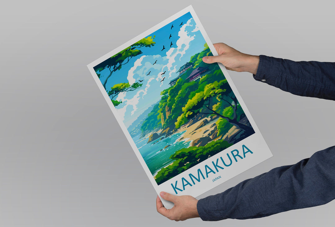 Kamakura Travel Print Wall Art Kamakura Wall Hanging Home Décor Kamakura Gift Art Lovers Japan Art Lover Gift Japan Travel Gift