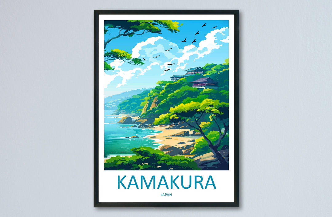 Kamakura Travel Print Wall Art Kamakura Wall Hanging Home Décor Kamakura Gift Art Lovers Japan Art Lover Gift Japan Travel Gift