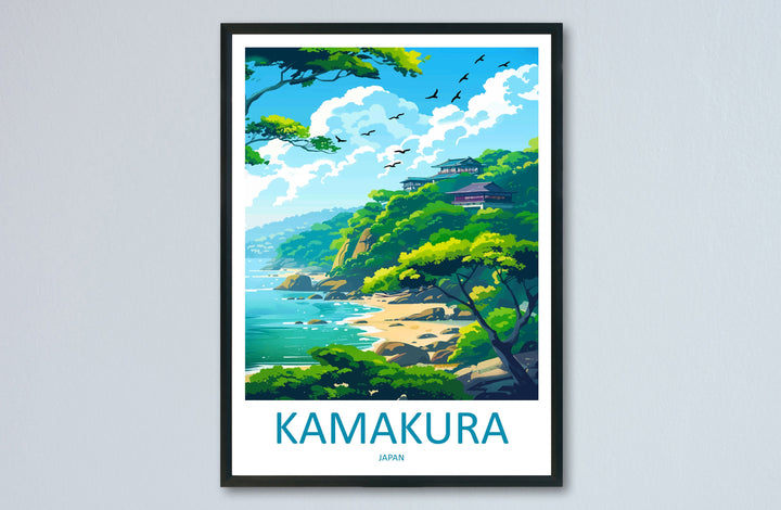 Kamakura Travel Print Wall Art Kamakura Wall Hanging Home Décor Kamakura Gift Art Lovers Japan Art Lover Gift Japan Travel Gift