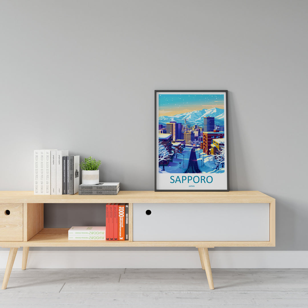 Sapporo Travel Print Wall Art Sapporo Wall Hanging Home Décor Sapporo Gift Art Lovers Japan Art Lover Gift Japan Travel Gift