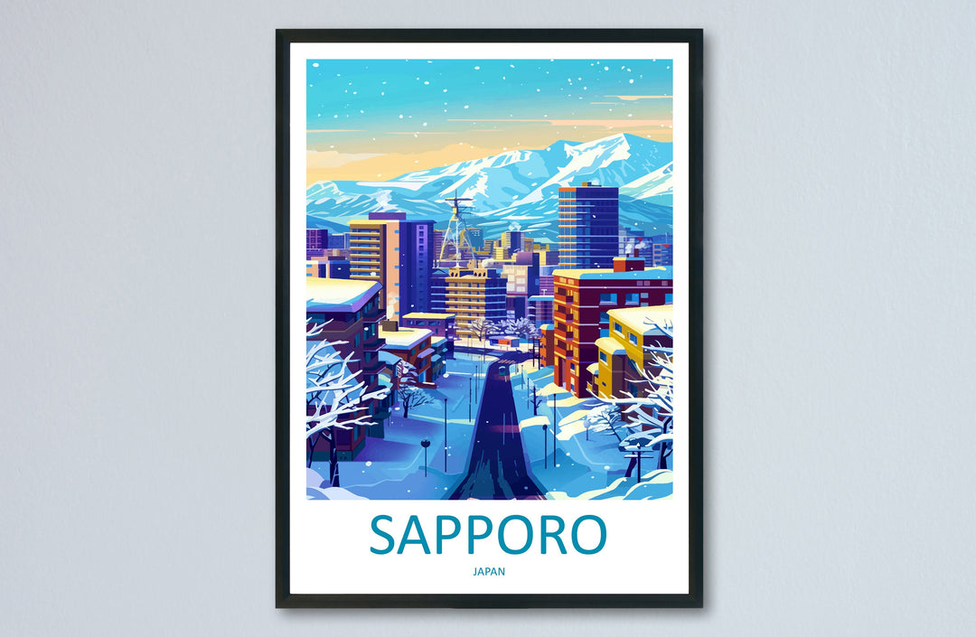 Sapporo Travel Print Wall Art Sapporo Wall Hanging Home Décor Sapporo Gift Art Lovers Japan Art Lover Gift Japan Travel Gift