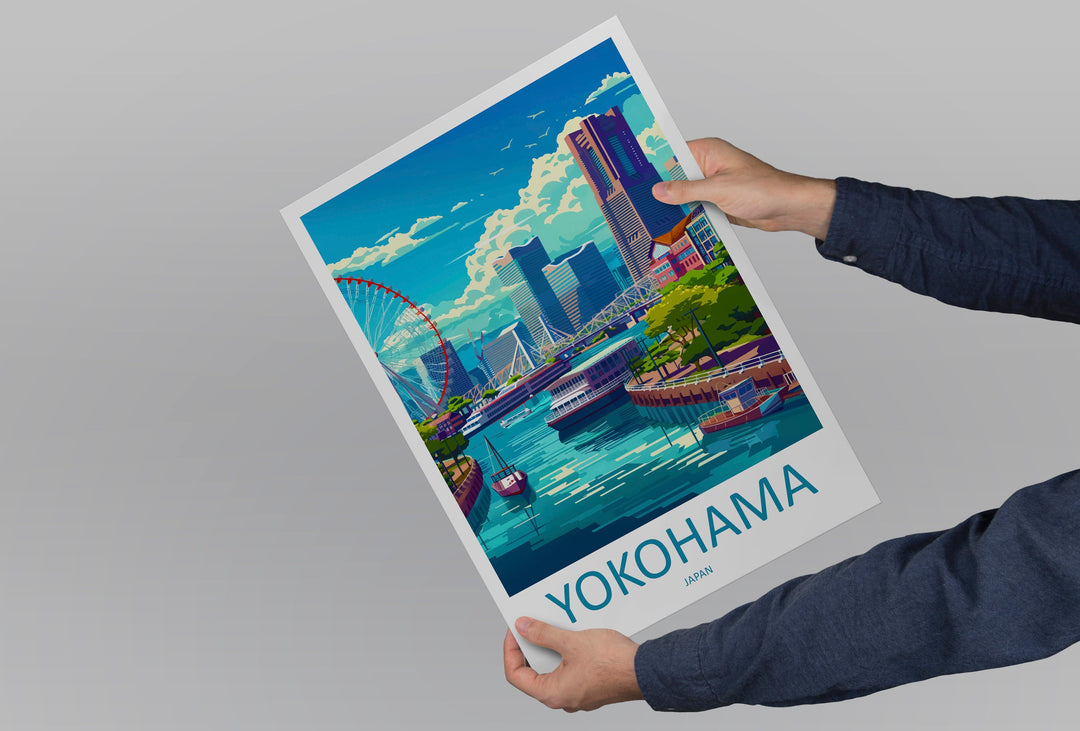 Yokohama Travel Print Wall Art Yokohama Wall Hanging Home Décor Japan Gift Art Lovers Yokohama Art Lover Gift Yokohama Travel Gift