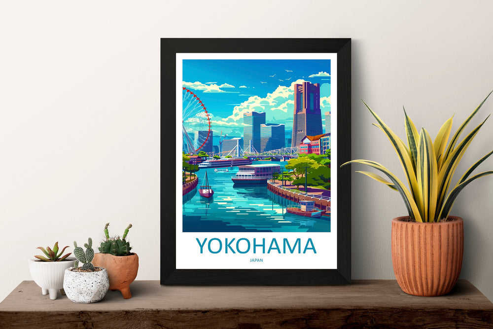 Yokohama Travel Print Wall Art Yokohama Wall Hanging Home Décor Japan Gift Art Lovers Yokohama Art Lover Gift Yokohama Travel Gift