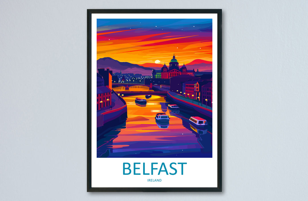 Belfast Travel Print Wall Art Belfast Wall Hanging Home Décor Belfast Gift Art Lovers Ireland Art Lover Gift Belfast Travel Art Gift