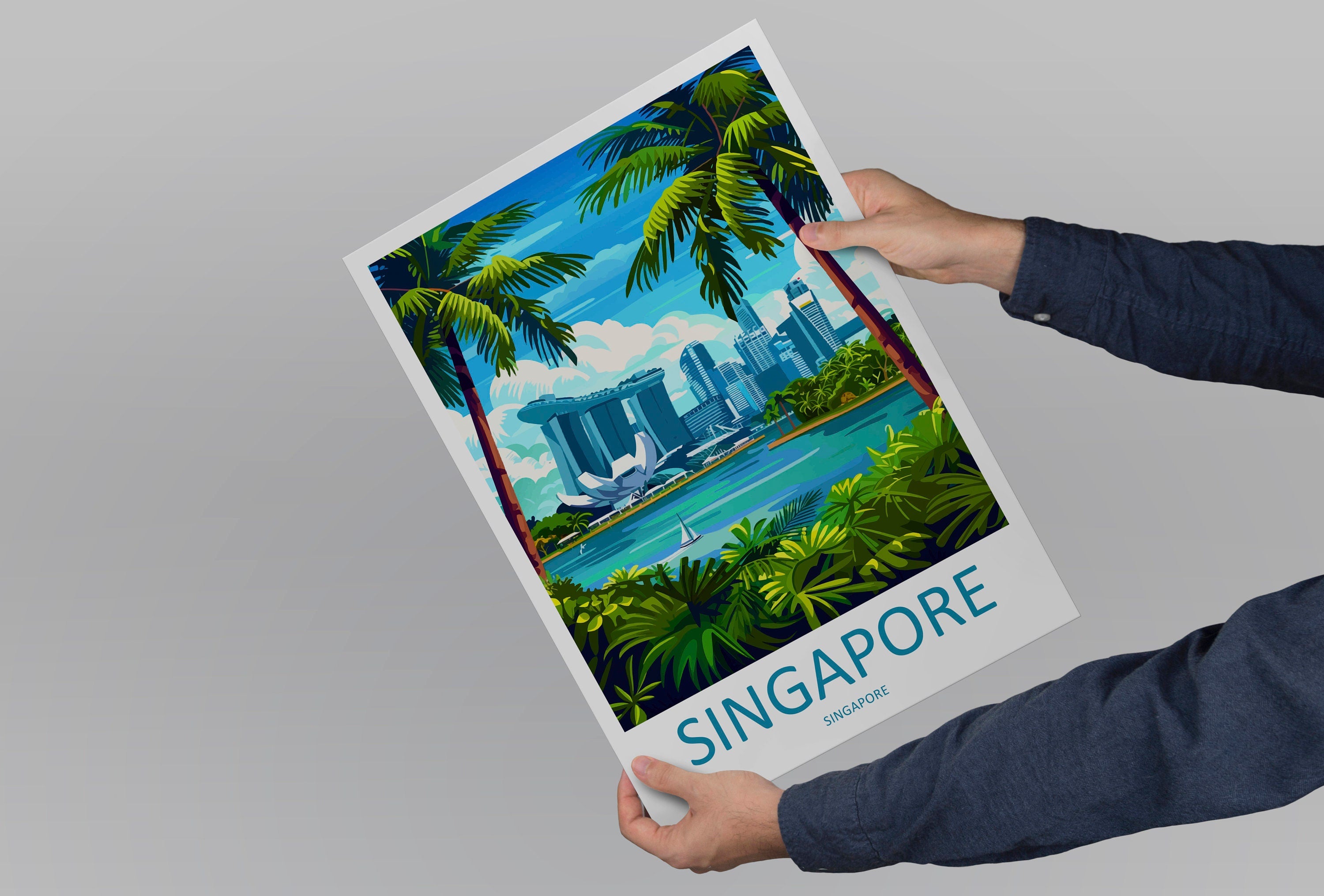 Singapore Travel Print Wall Art Singapore Wall Hanging Home Decoration Singapore Gift Art Lovers Wall Art Singapore