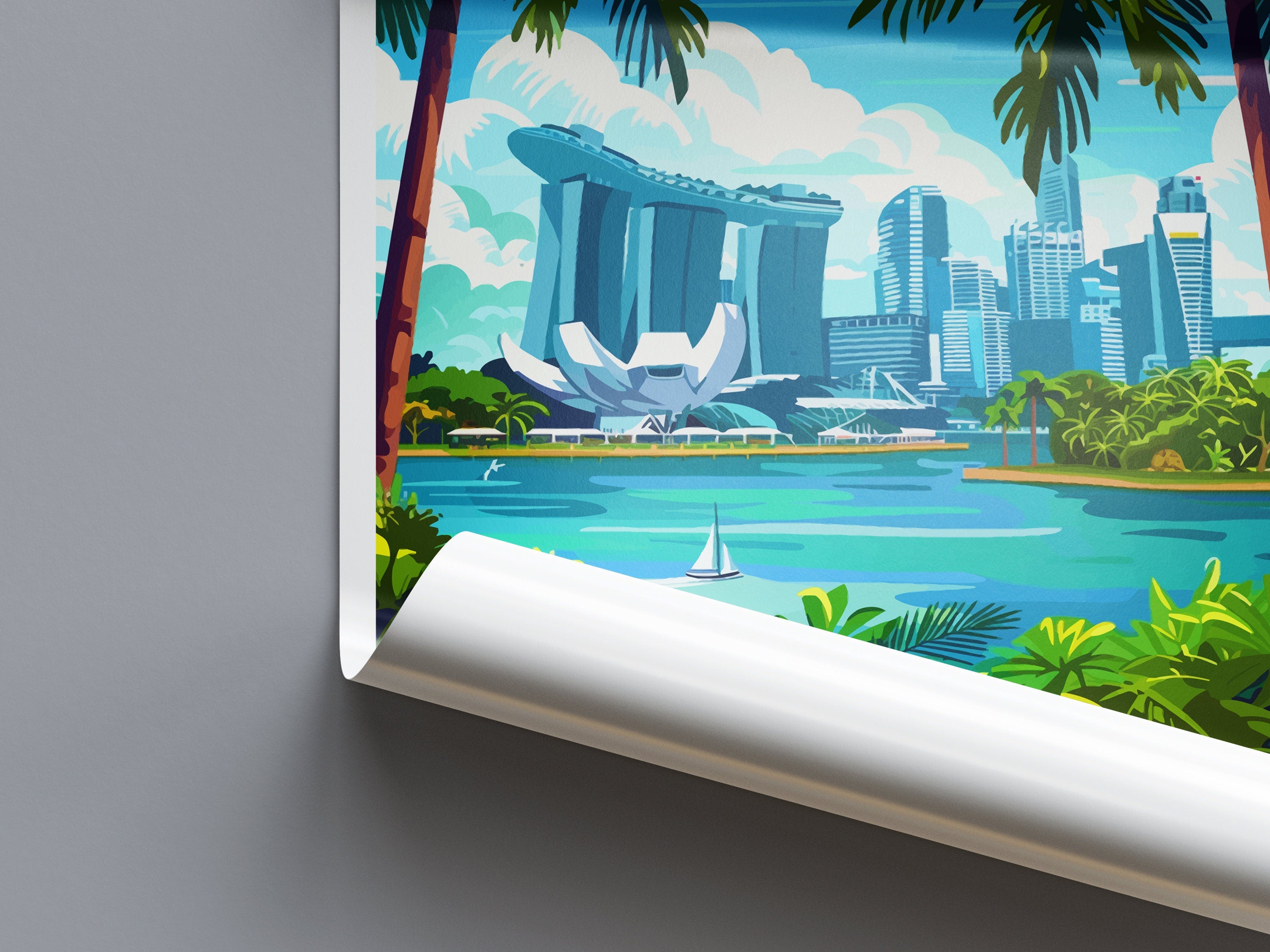 Singapore Travel Print Wall Art Singapore Wall Hanging Home Decoration Singapore Gift Art Lovers Wall Art Singapore