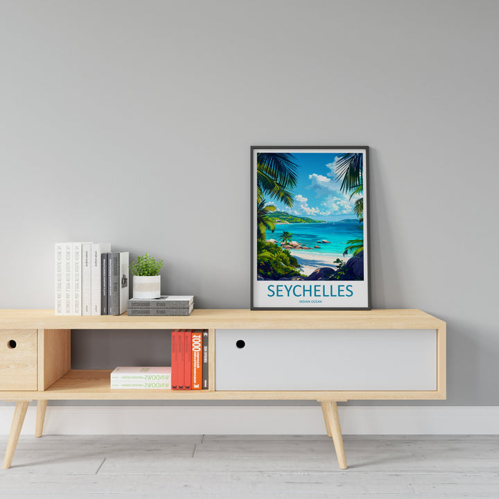 Seychelles Travel Print Wall Art Seychelles Wall Hanging Home Decoration Seychelles Gift Art Lovers Wall Art Seychelles Indian Ocean Print