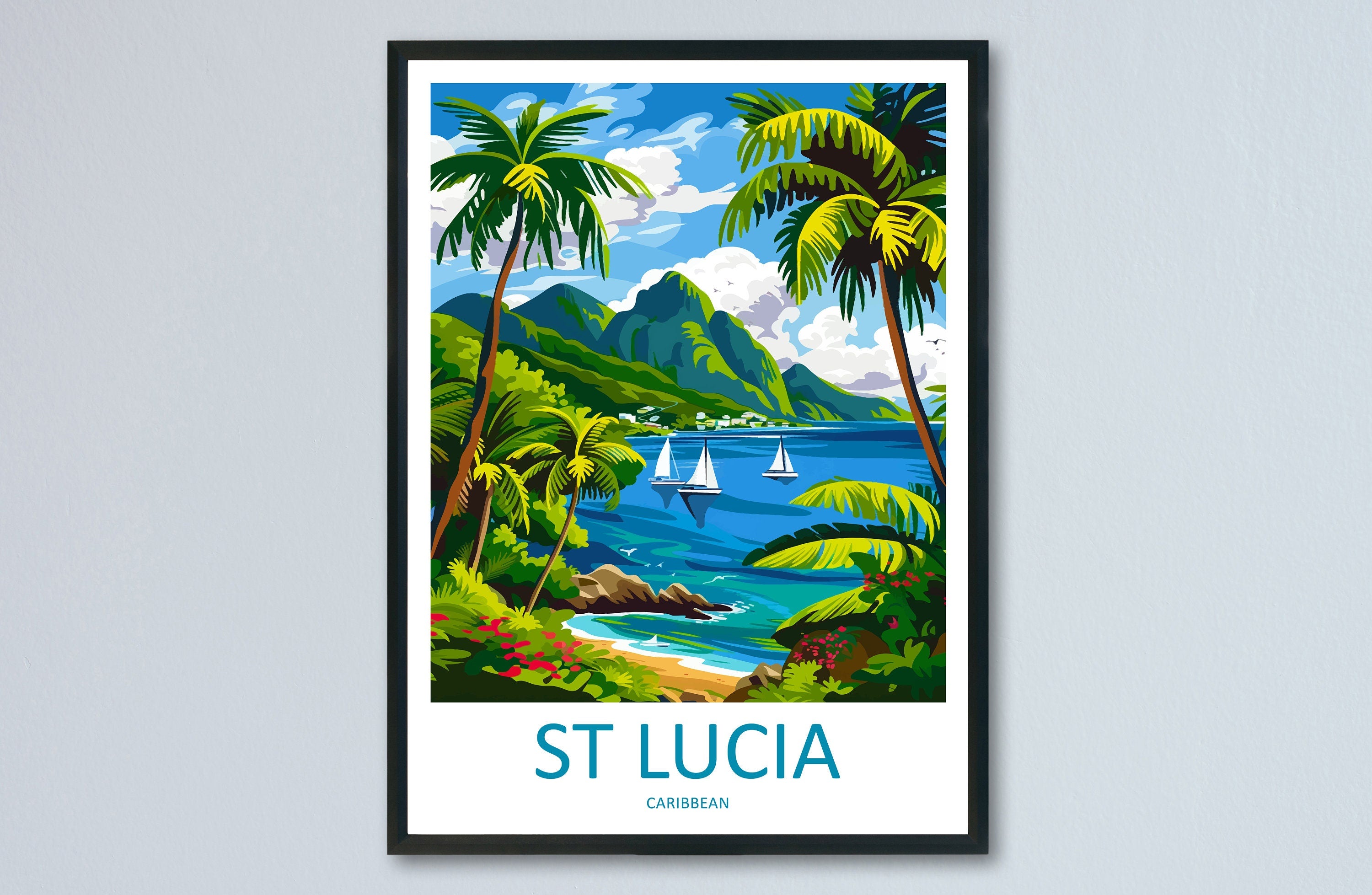 Saint Lucia Travel Print