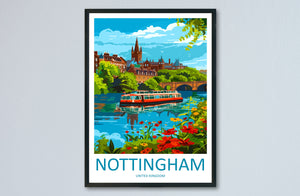 Nottingham Travel Print Wall Art Nottingham Wall Hanging Home Décor Nottingham Gift Art Lovers England Art Lover Gift Nottingham Poster