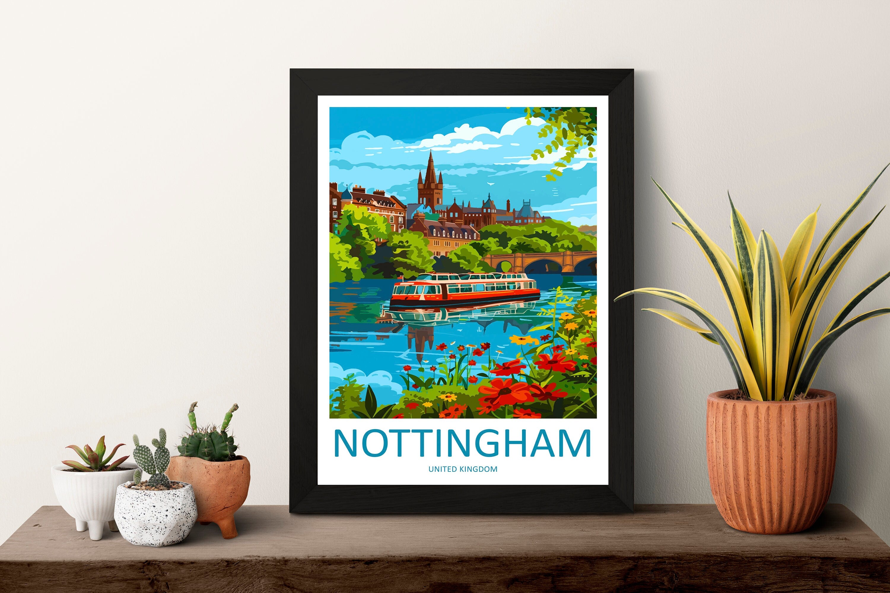 Nottingham Travel Print Wall Art Nottingham Wall Hanging Home Décor Nottingham Gift Art Lovers England Art Lover Gift Nottingham Poster