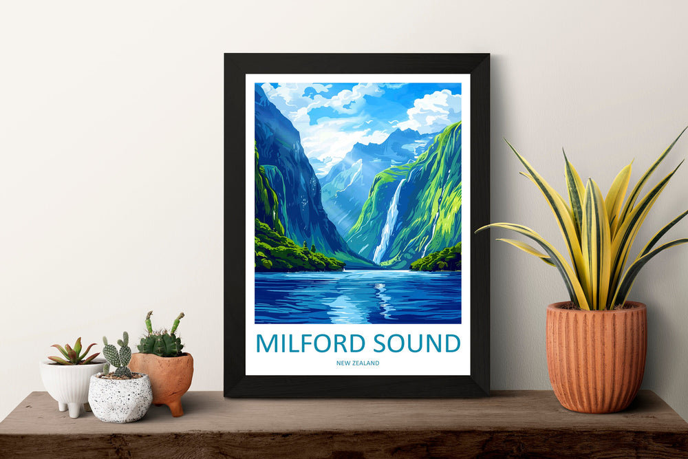 Milford Sound Travel Print Wall Art Milford Sound Wall Hanging Home Décor Milford Sound Gift Art Lovers New Zealand Art Lover Gift