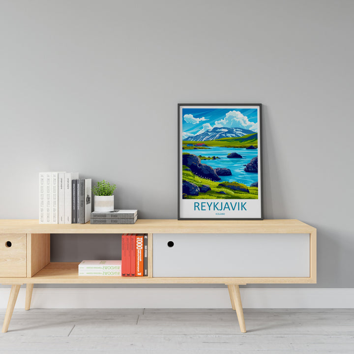 Reykjavik Travel Print Wall Art Reykjavik Wall Hanging Home Décor Reykjavik Gift Art Lovers Iceland Art Lover Gift Reykjavik Wall Decor