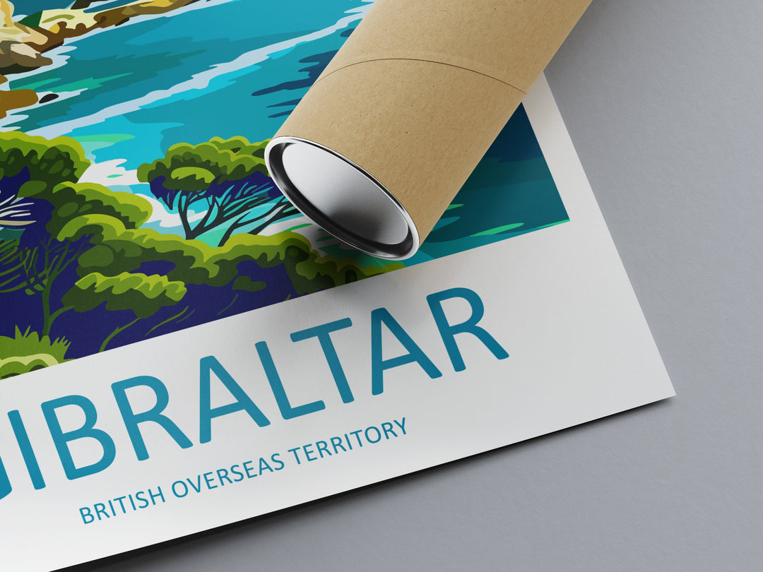 Gibraltar Travel Print Gibraltar Home Décor Overseas territory Art Print British Overseas Territory Gibraltar Wall Print Gift