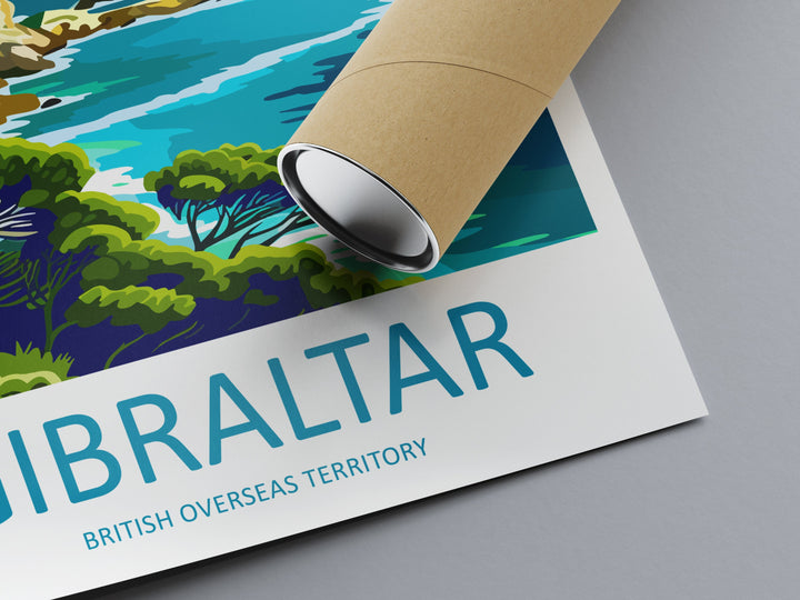 Gibraltar Travel Print Gibraltar Home Décor Overseas territory Art Print British Overseas Territory Gibraltar Wall Print Gift