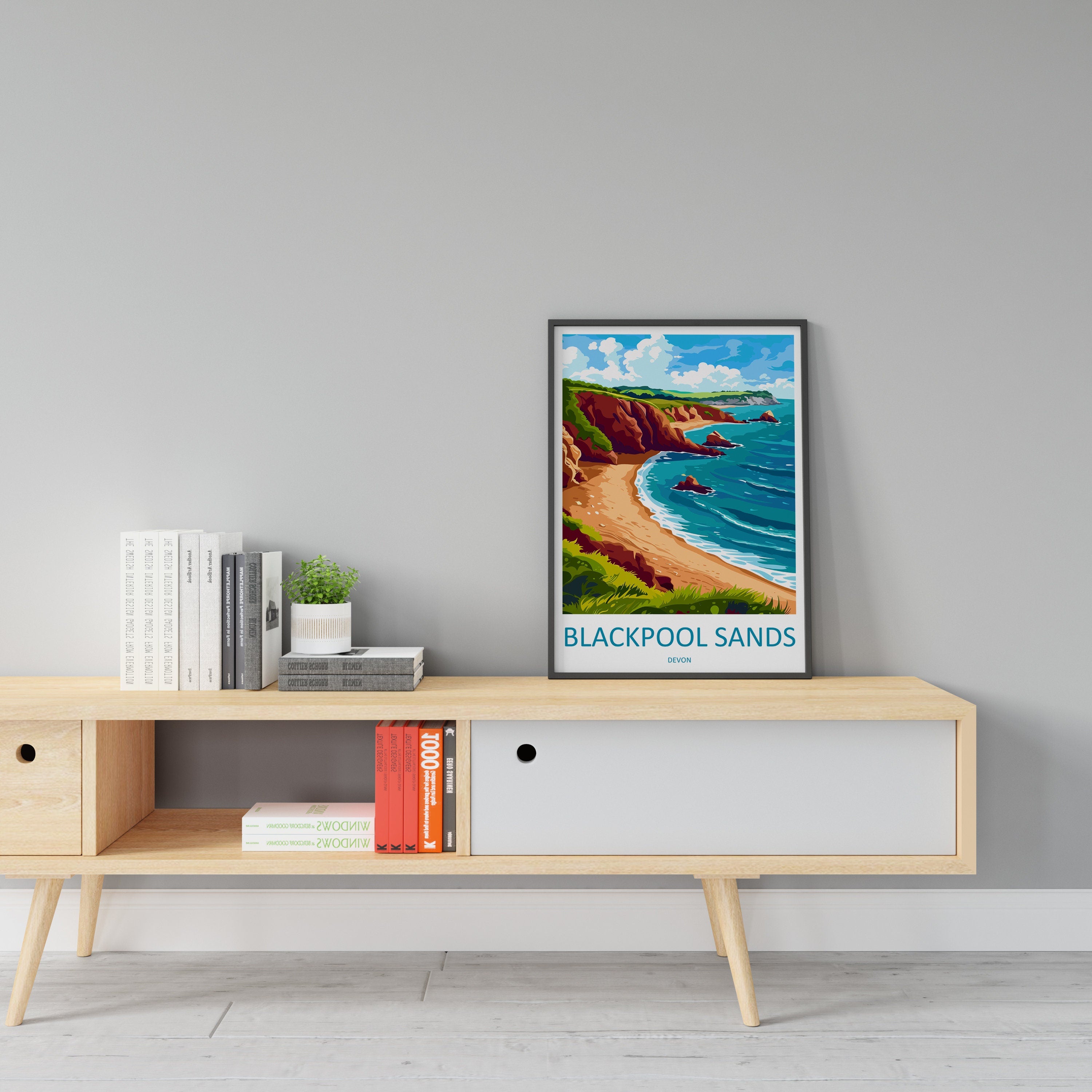 Blackpool Sands Travel Print