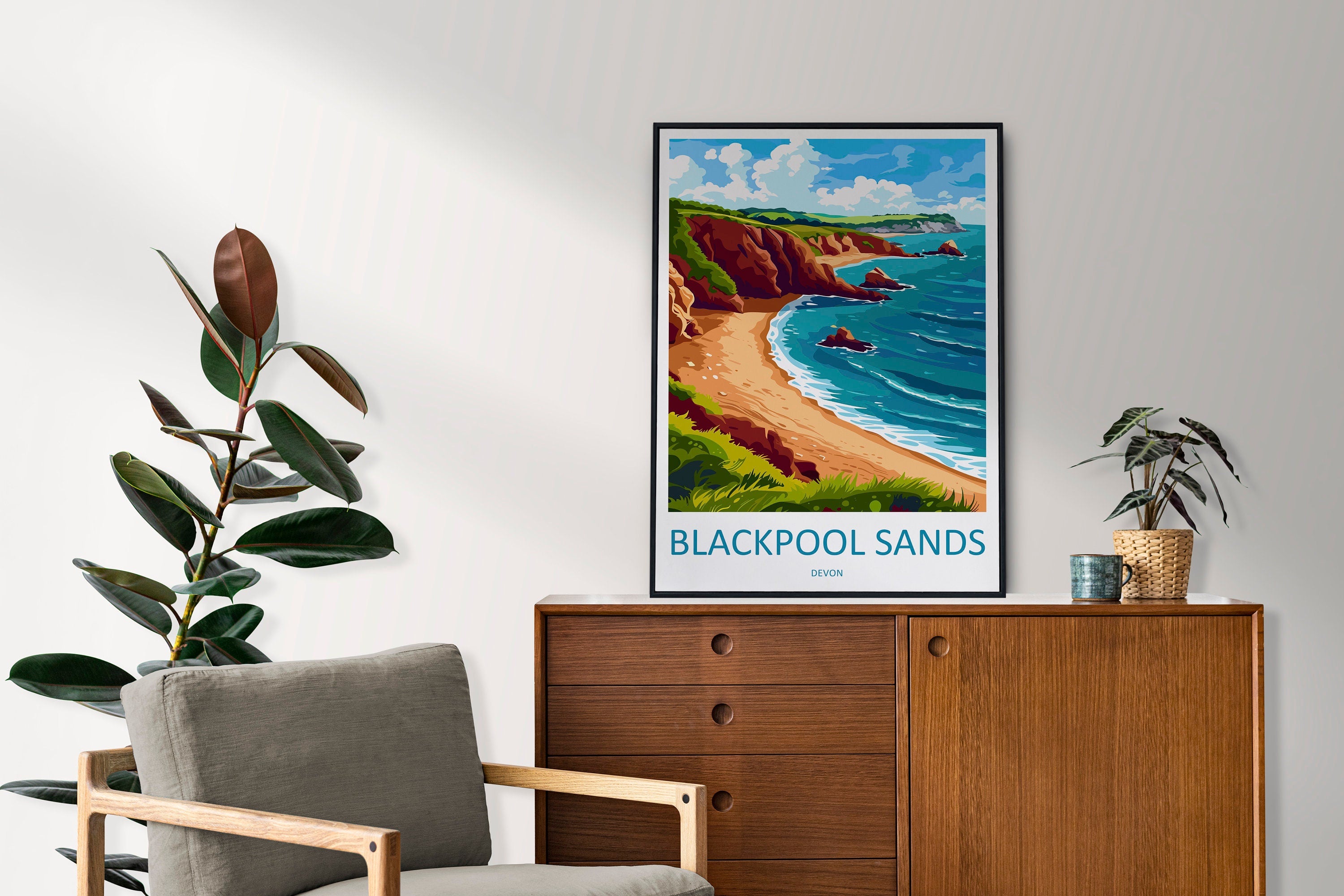 Blackpool Sands Travel Print