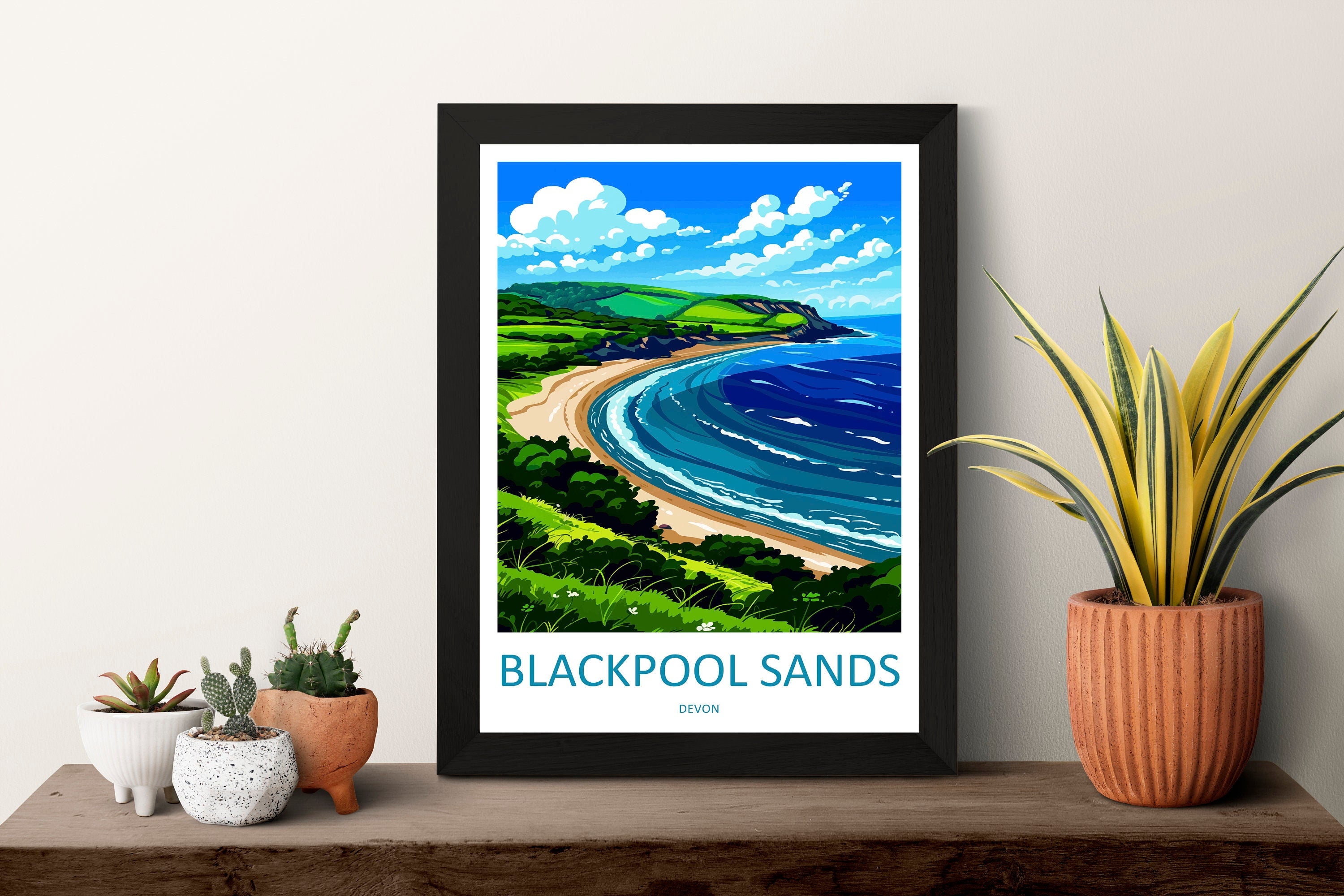 Blackpool Sands Travel Print