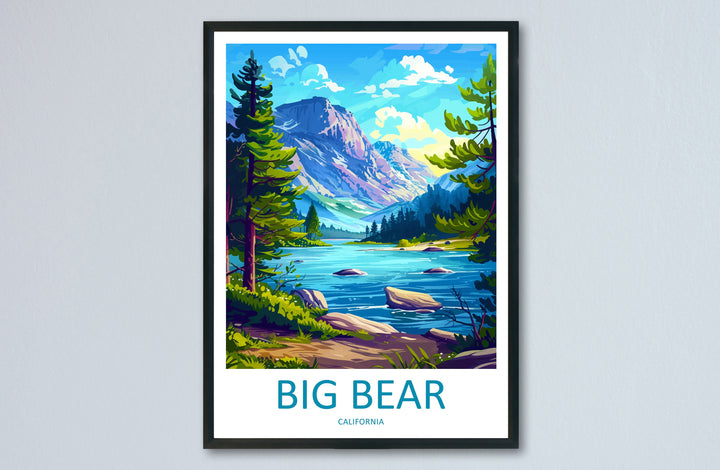 Big Bear Lake Travel Print Wall Art Big Bear Lake Wall Hanging Home Décor Big Bear Lake Gift Art Lovers California Art Lover Gift Lake Art