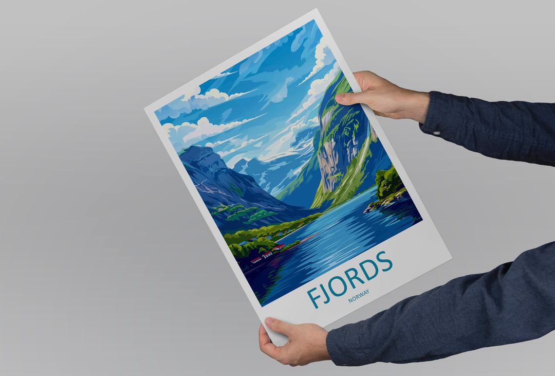 The Fjords Travel Print The Fjords Norway Home Décor The Fjords Art Print Norwegian Mountains Room Print For Scandinavian Mountains Gift Art