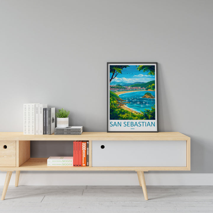 San Sebastian Travel Print Wall Art San Sebastian Wall Hanging Home Décor San Sebastian Gift Art Lovers Spain Art Lover Gift San Sebastian