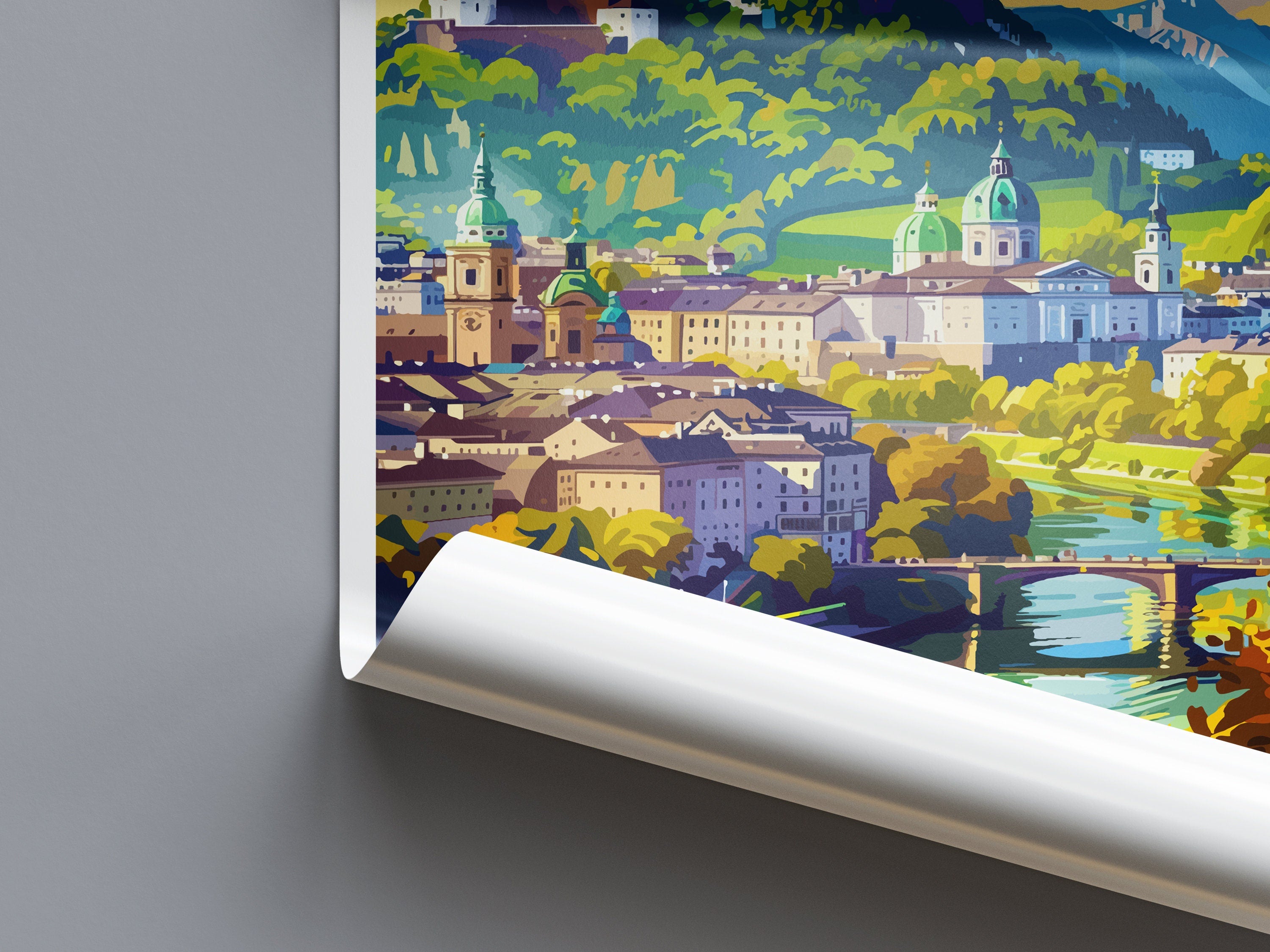 Salzburg Print Salzburg Home Décor Cityscape Art Print Salzburg