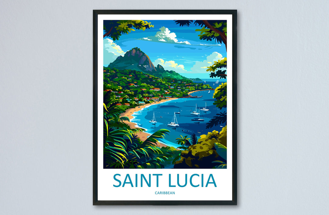 Saint Lucia Travel Print Wall Art Saint Lucia Wall Hanging Home Décor Saint Lucia Gift Art Lovers Wall Art Caribbean Travel Print Poster