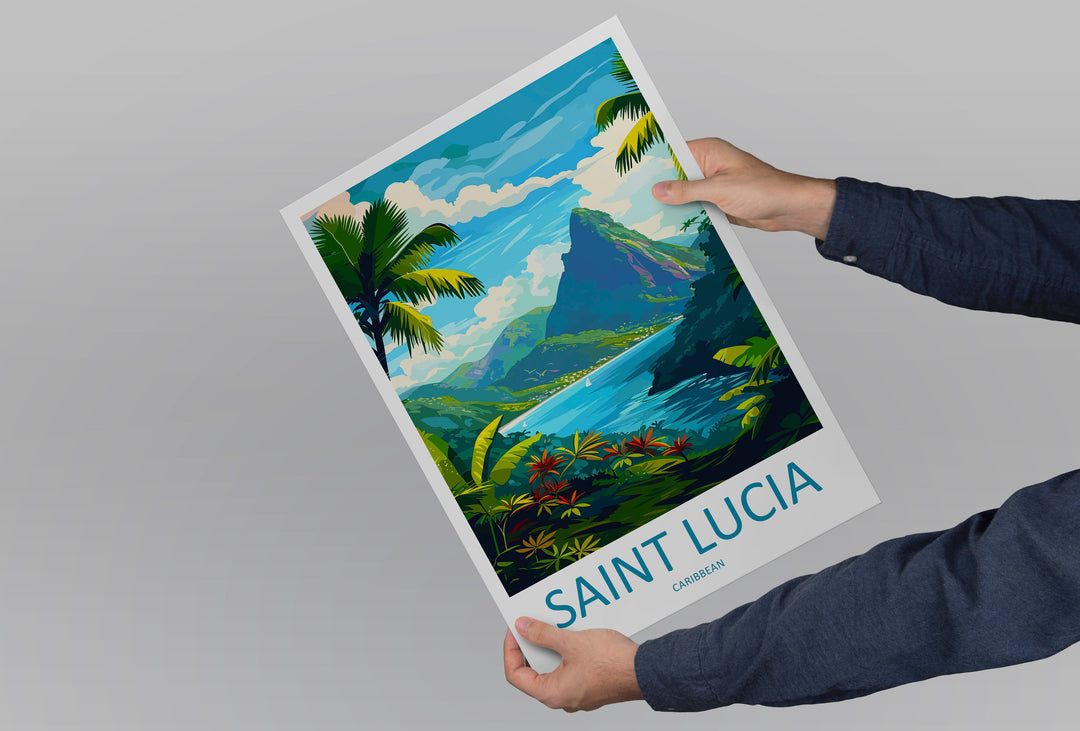 Saint Lucia Travel Print Wall Art Saint Lucia Wall Hanging Home Décor Saint Lucia Gift Art Lovers Wall Art Caribbean Travel Print Poster