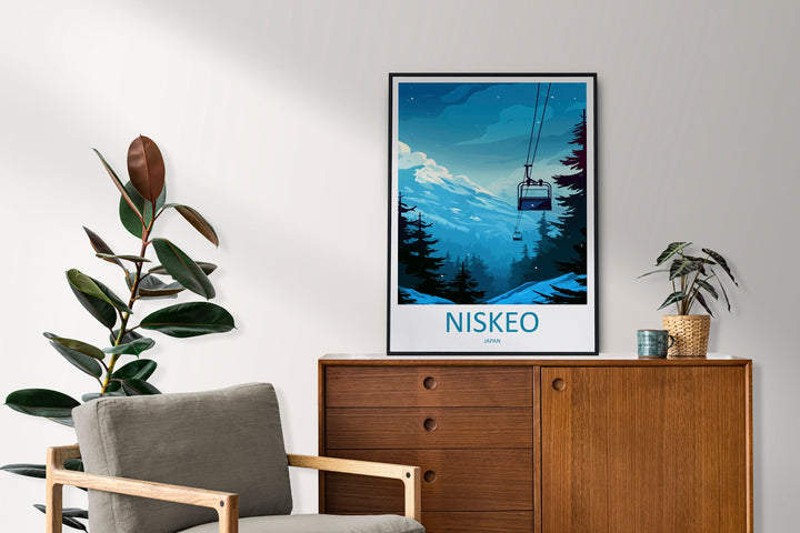 Niseko Travel Print Wall Art Niseko Wall Hanging Home Décor Niseko Gift Art Lovers Ski Art Lover Gift Niseko Print Skiing Niseko Ski Art