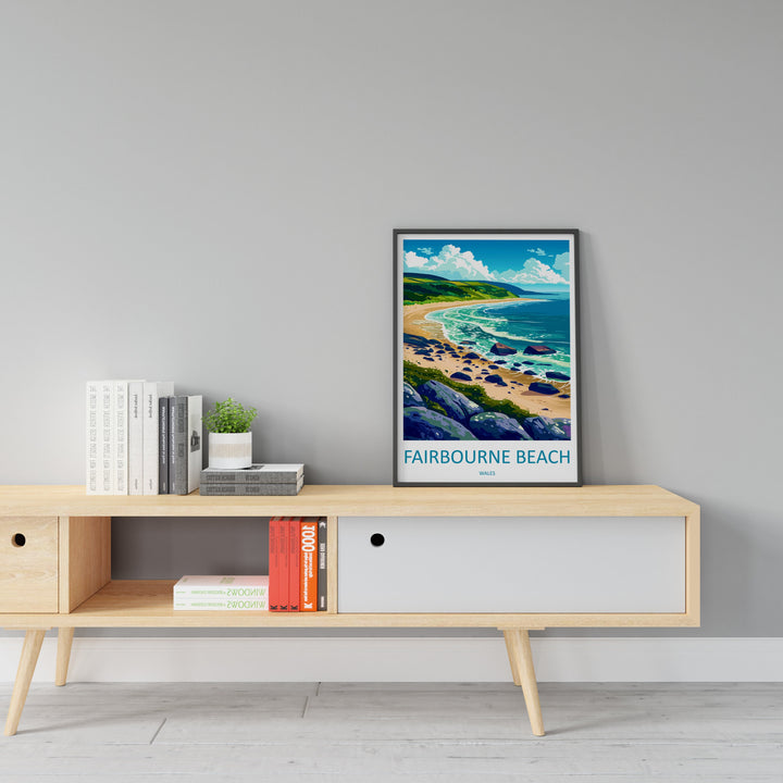 Fairbourne Beach Print Home Decor Landscape Art Print Fairbourne Beach Wall Art for Nature Enthusiast Gift Wall Hanging