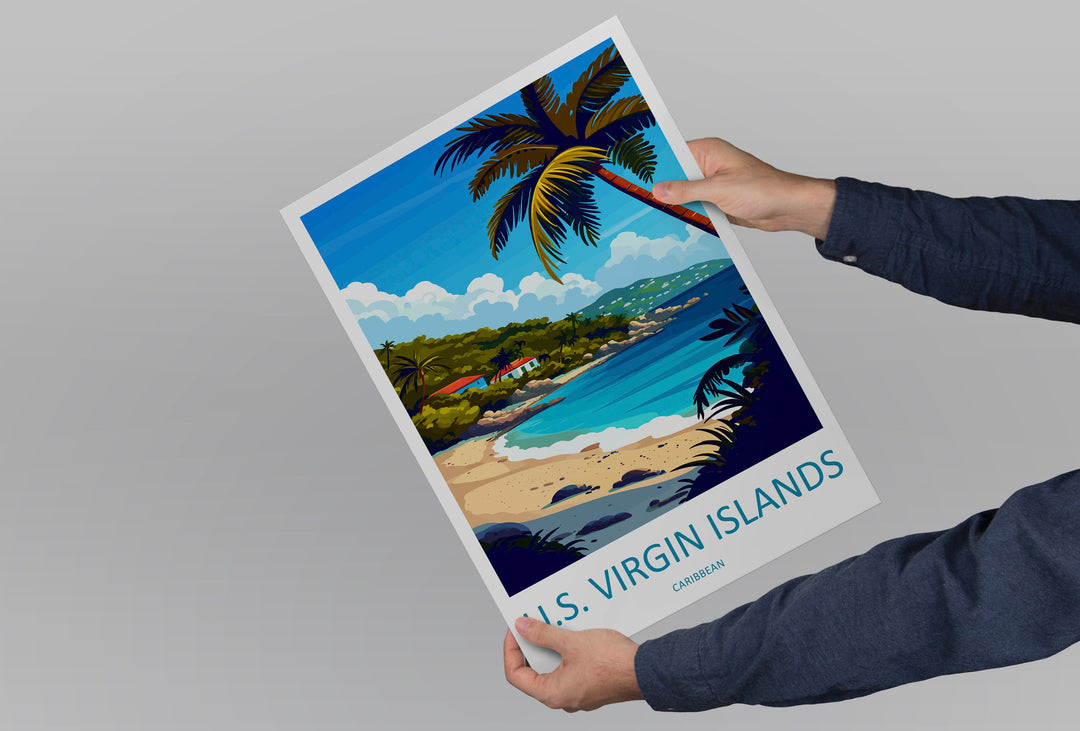 US Virgin Islands Travel Print Wall Art US Virgin Islands Wall Hanging Home Décor US Virgin Islands Gift Art Lovers Wall Art Caribbean