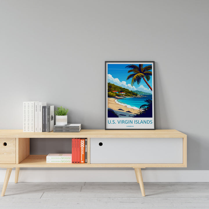 US Virgin Islands Travel Print Wall Art US Virgin Islands Wall Hanging Home Décor US Virgin Islands Gift Art Lovers Wall Art Caribbean