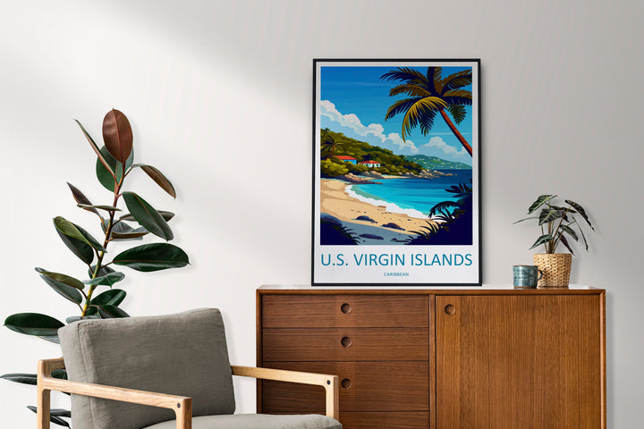 US Virgin Islands Travel Print Wall Art US Virgin Islands Wall Hanging Home Décor US Virgin Islands Gift Art Lovers Wall Art Caribbean