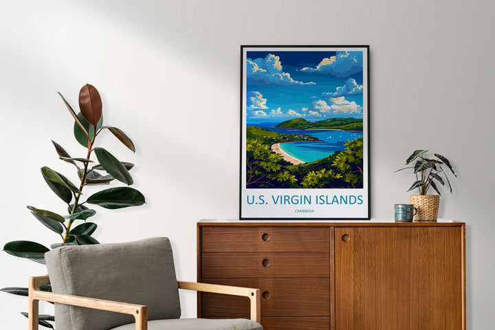 US Virgin Islands Travel Print Wall Art US Virgin Islands Wall Hanging Home Décor US Virgin Islands Gift Art Lovers Wall Art Caribbean