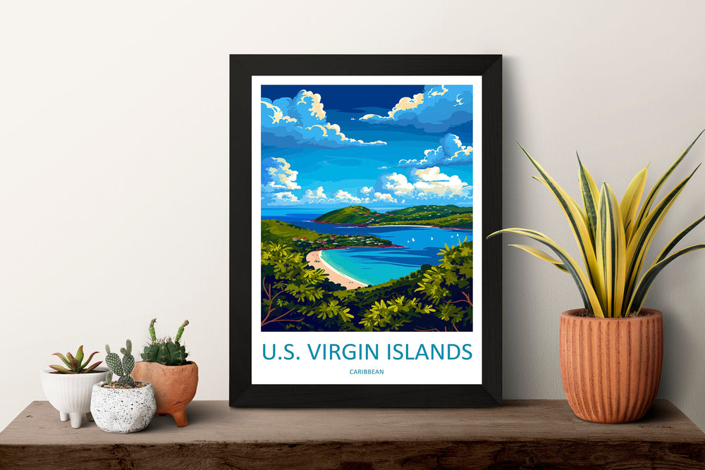 US Virgin Islands Travel Print Wall Art US Virgin Islands Wall Hanging Home Décor US Virgin Islands Gift Art Lovers Wall Art Caribbean