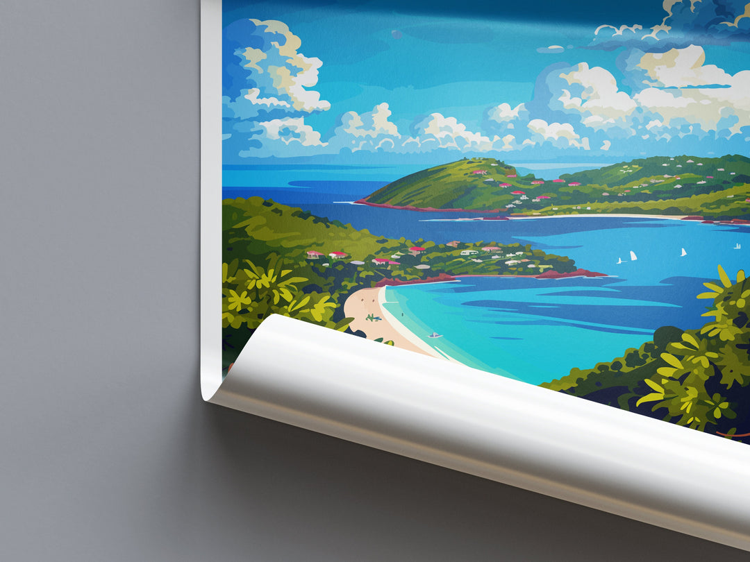 US Virgin Islands Travel Print Wall Art US Virgin Islands Wall Hanging Home Décor US Virgin Islands Gift Art Lovers Wall Art Caribbean