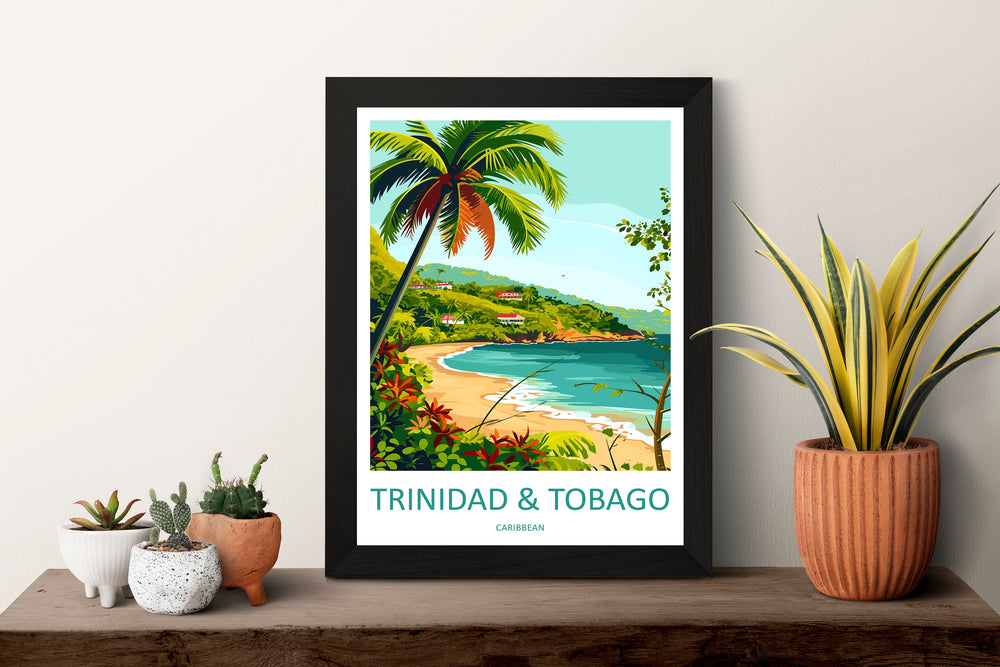 Trinidad and Tobago Travel Print Wall Art Trinidad and Tobago Wall Hanging Home Décor Trinidad and Tobago Gift Art Lovers Wall Art Caribbean
