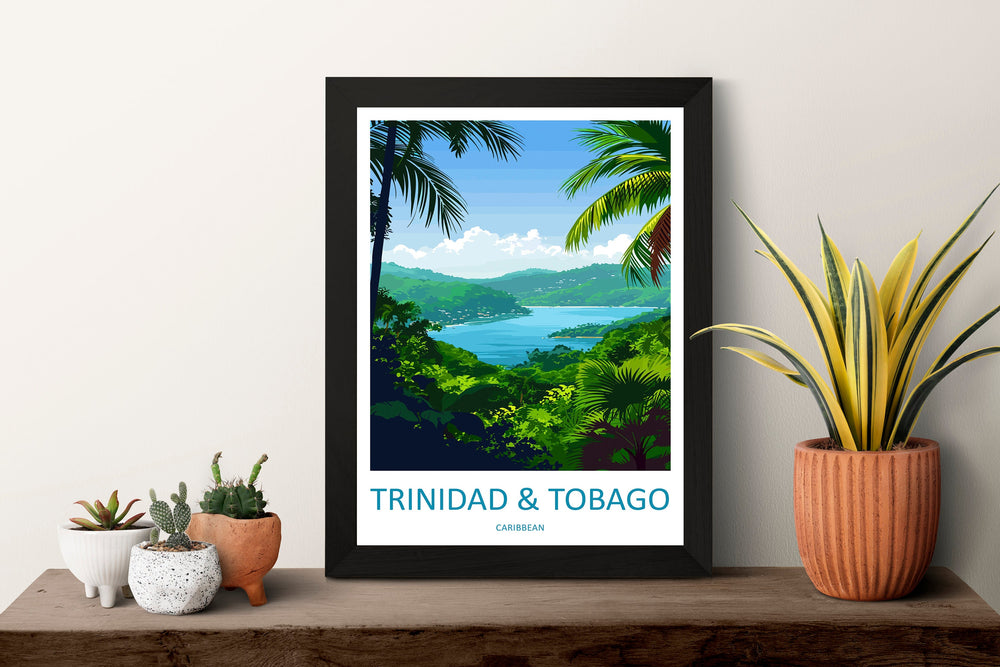 Trinidad and Tobago Travel Print Wall Art Trinidad and Tobago Wall Hanging Home Décor Trinidad and Tobago Gift Art Lovers Wall Art Caribbean