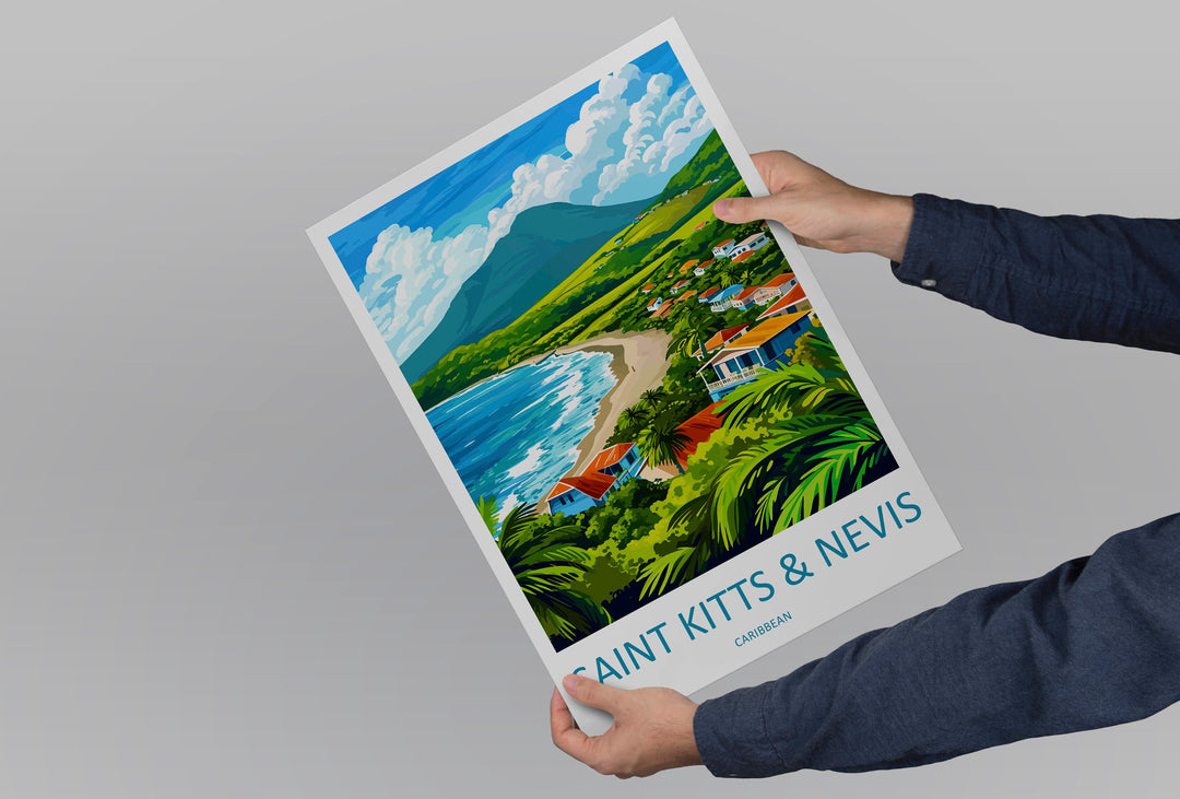 Saint Kitts And Nevis Travel Print Wall Art Saint Kitts And Nevis Wall Hanging Home Décor Saint Kitts And Nevis Gift Art Lovers Caribbean