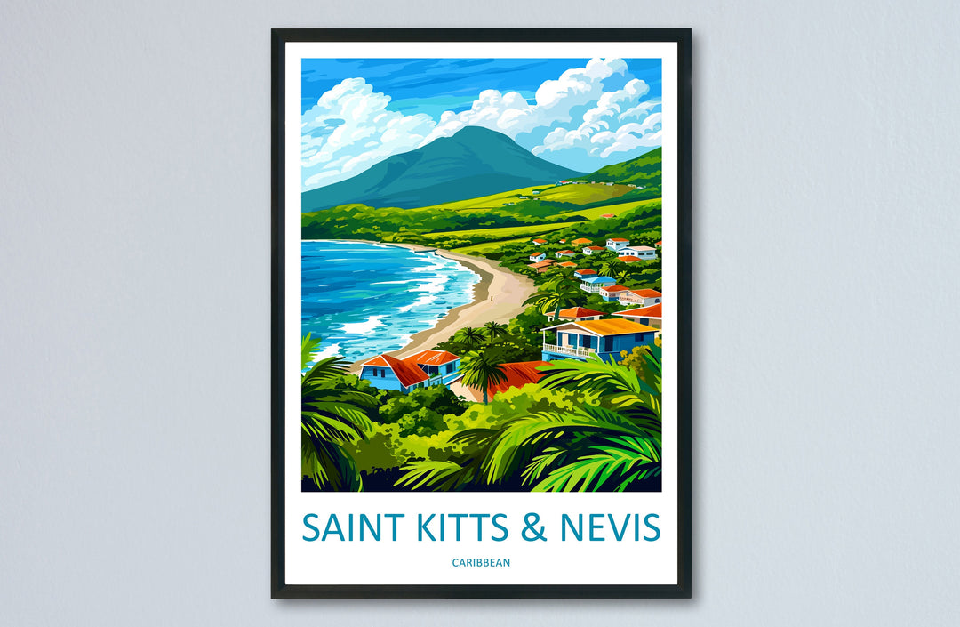 Saint Kitts And Nevis Travel Print Wall Art Saint Kitts And Nevis Wall Hanging Home Décor Saint Kitts And Nevis Gift Art Lovers Caribbean