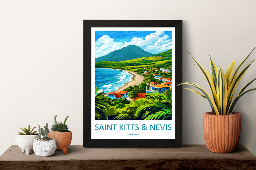 Saint Kitts And Nevis Travel Print Wall Art Saint Kitts And Nevis Wall Hanging Home Décor Saint Kitts And Nevis Gift Art Lovers Caribbean
