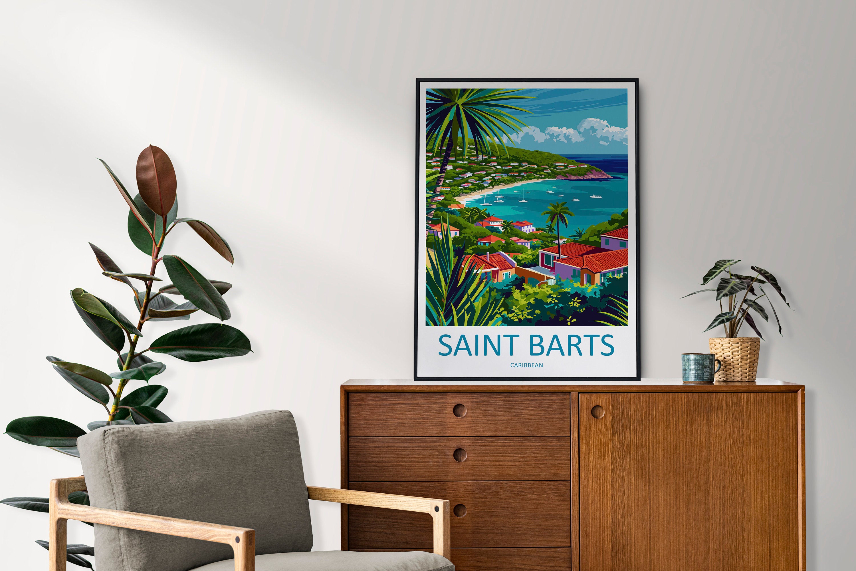 St Barts Travel Print St Barts Home Décor St Barts Art Print St Barts Wall Print For Caribbean Gift For St Barts