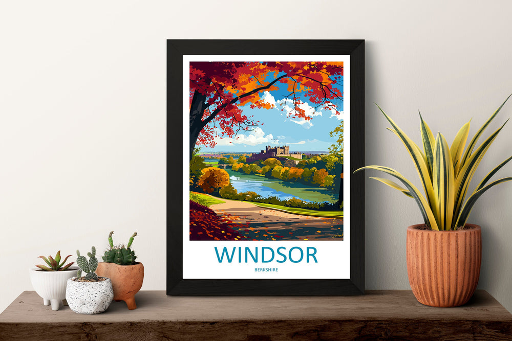Windsor Travel Print Wall Art Windsor Wall Hanging Home Décor Windsor Gift Art Lovers Scotland Art Lover Gift Castle