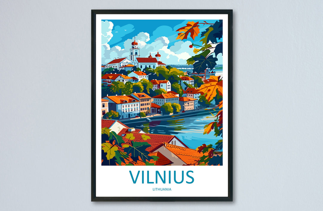 Vilnius Travel Print Wall Art Vilnius Wall Hanging Home Decoration lithuania Gift Art Lovers Wall Art Print Europe Art Travel Poster
