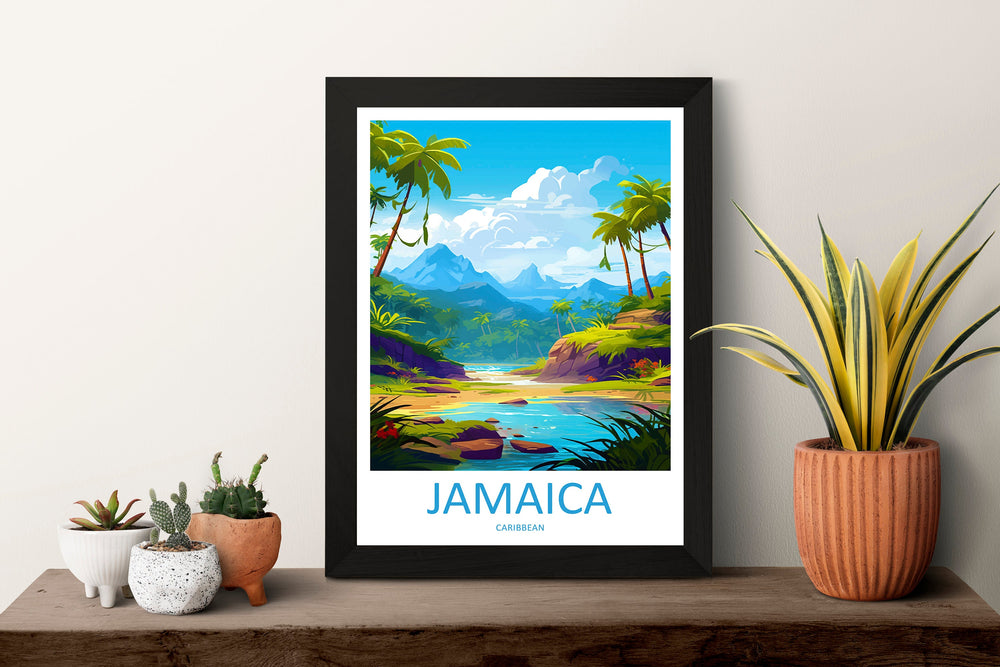 Jamaica Travel Print Wall Art Jamaica Wall Hanging Home Décor Jamaica Gift Art Lovers Wall Art Caribbean Travel Print Poster Gift