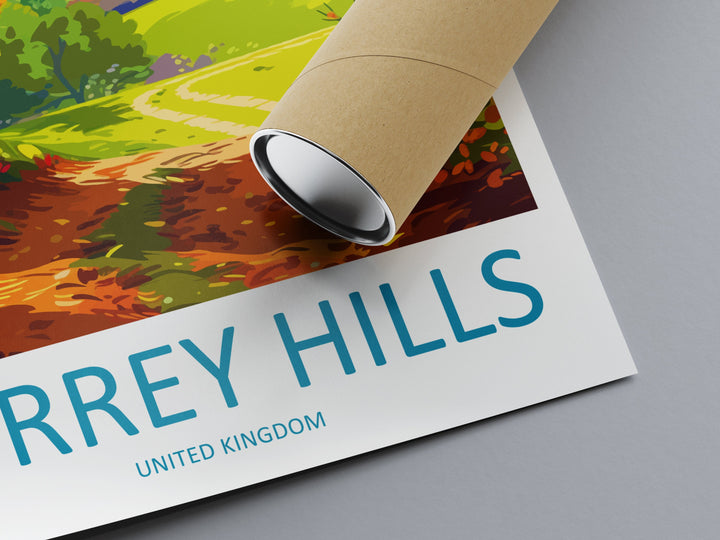Surrey Hills Travel Print Wall Art Surrey Hills Wall Hanging Home Decoration Surrey Hills Gift Art Lovers Wall Art Print Art Surrey Hills