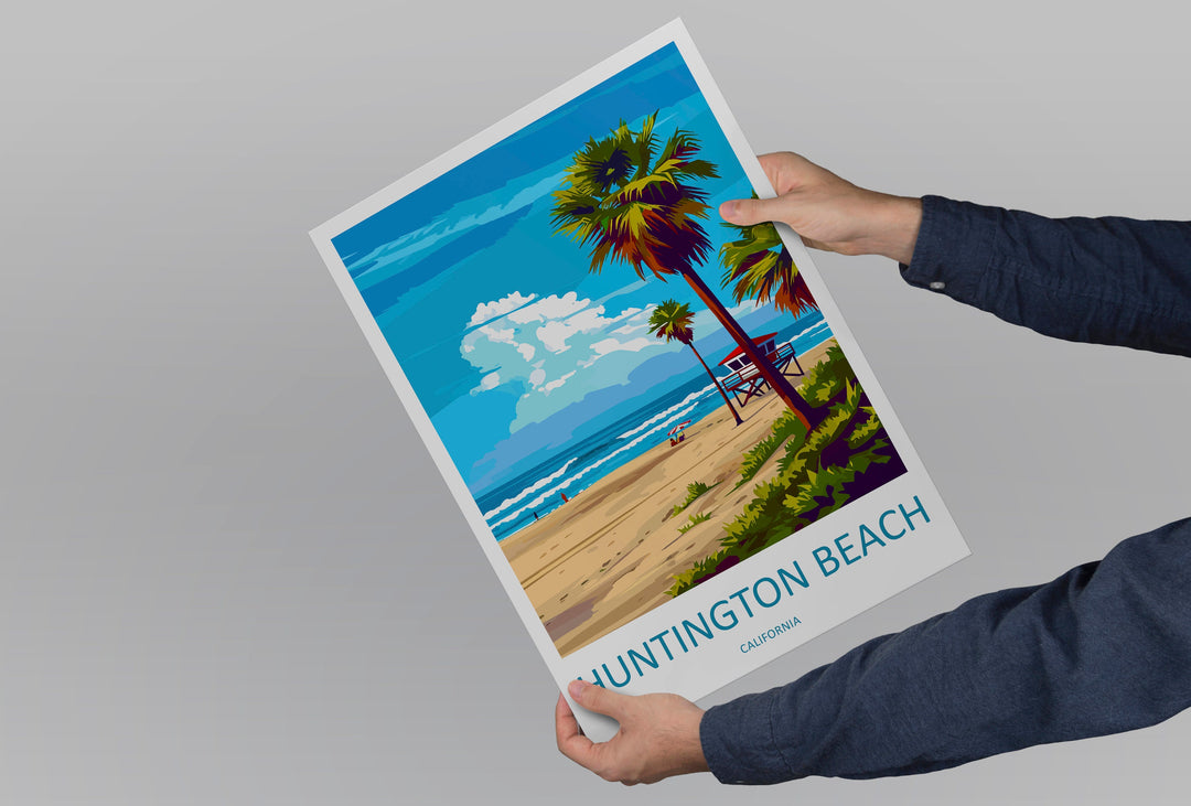 Huntington Beach Travel Print Wall Art Huntington Beach Wall Hanging Home Décor Huntington Beach Gift Art Lovers California Art Lover Gift